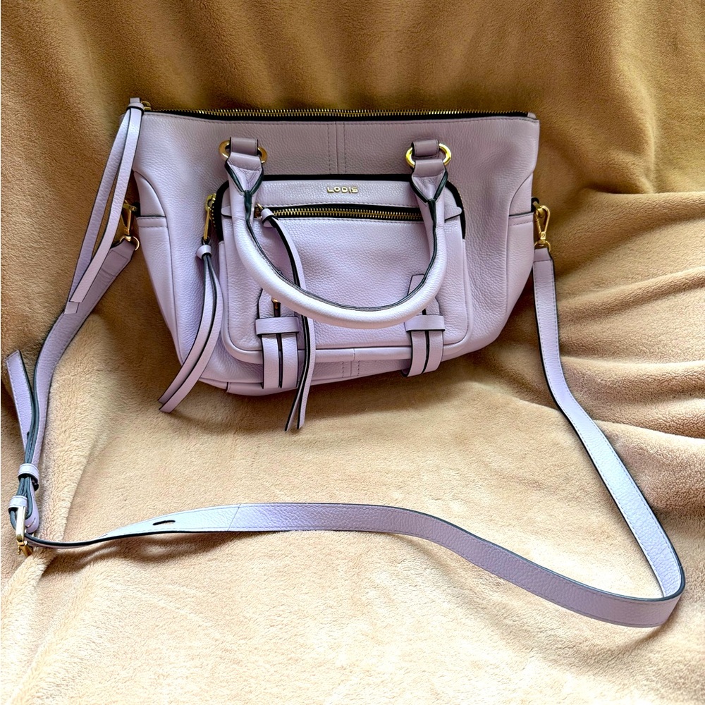 Lodis Purple Satchel Leather Bag